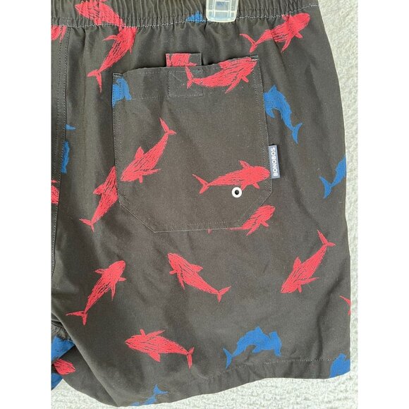 Bonobos Shorts Mens Size XL Black Beach Board Shorts Swim Trunks Shark AOP Sand - Picture 4 of 13